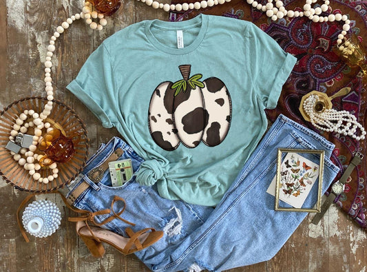 Cow Print Pumpkin DTF