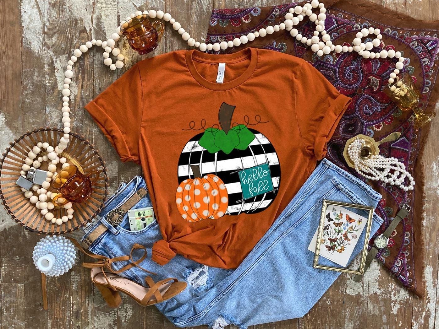 Hello Fall Stripes DTF