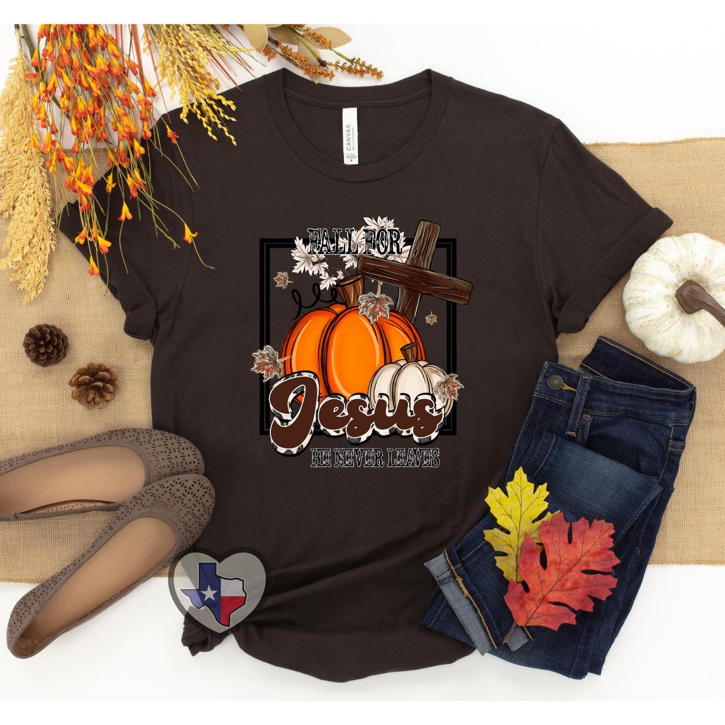 Fall For Jesus He Never Leaves DTF