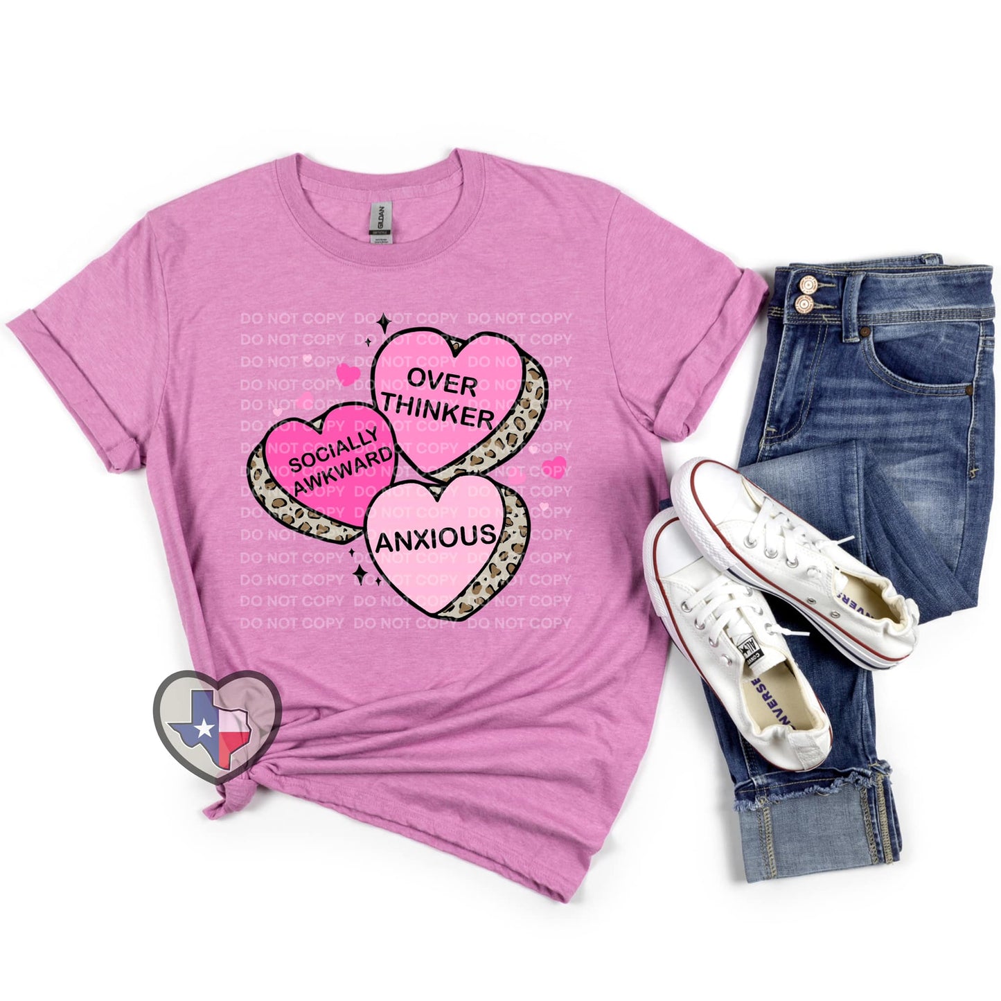 Overthinker Hearts DTF