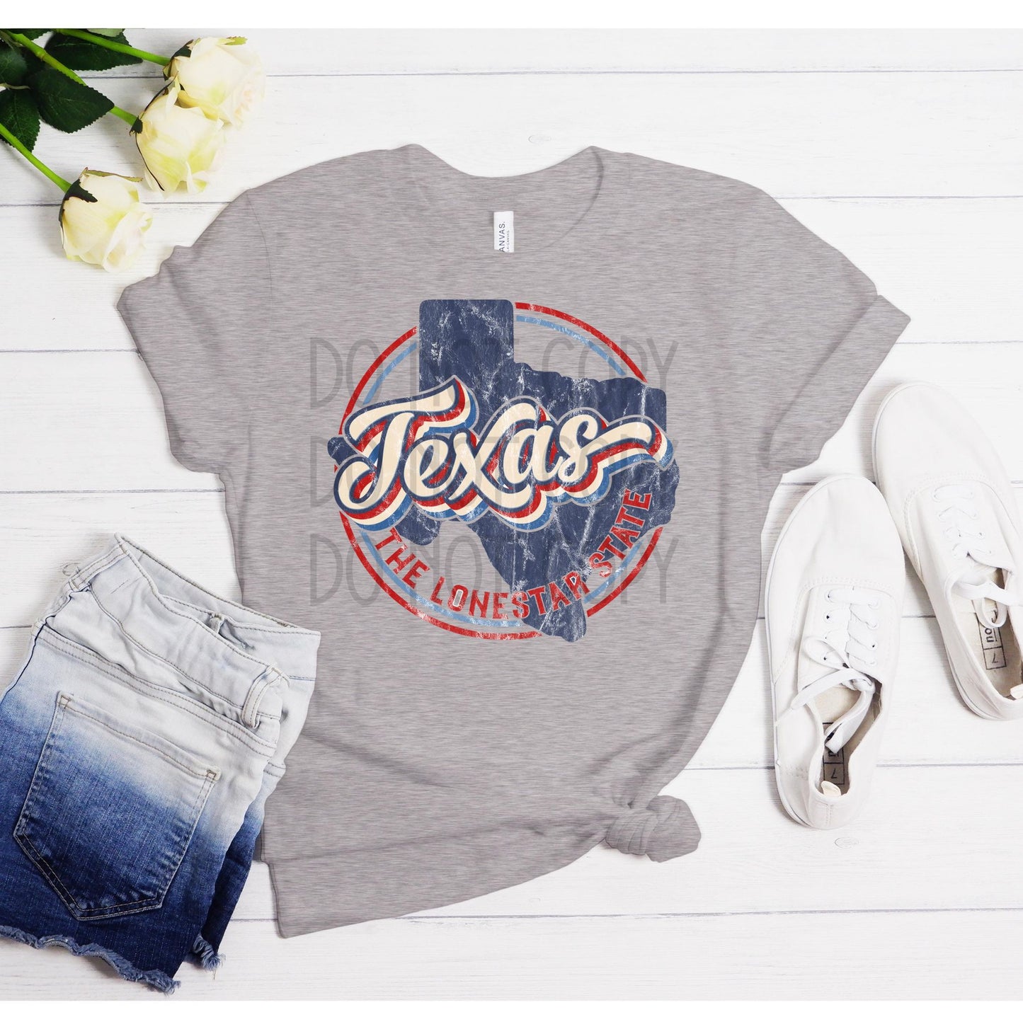 Texas Lone Star State Retro DTF