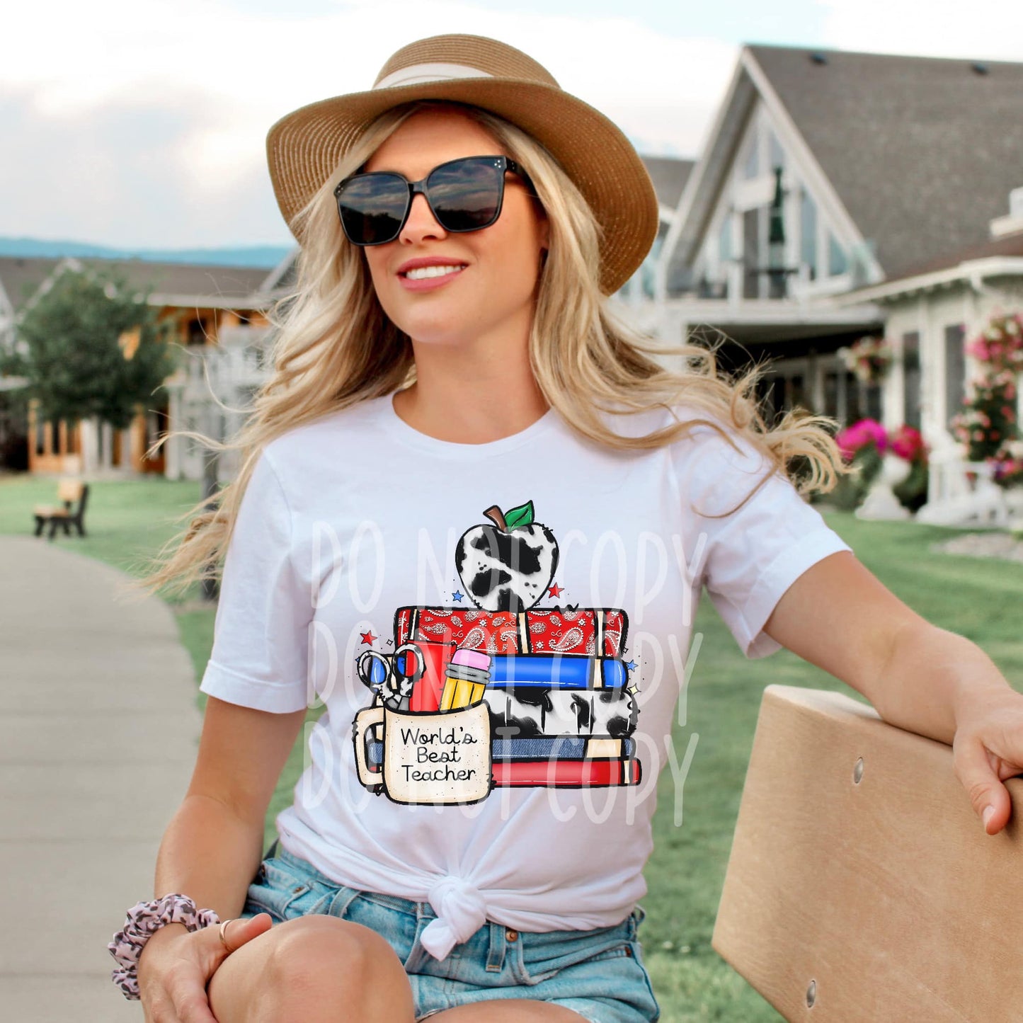 World's Best Teach Cow Print DTF