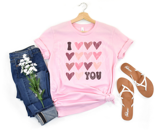 I Love You (distressed) DTF