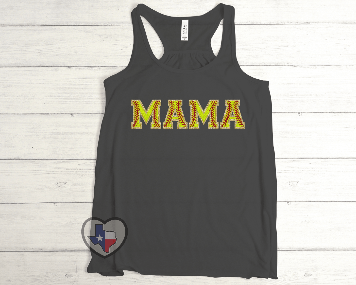Mama Softball Faux Chenille DTF