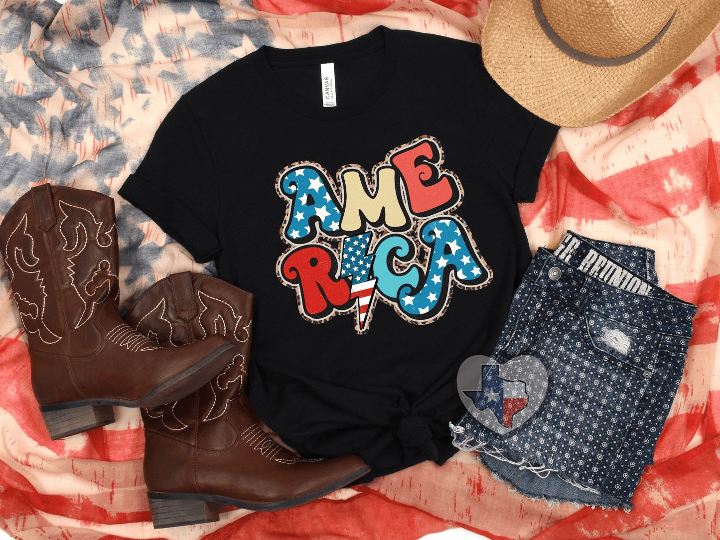 AMERICA Bubble/Lightening Leopard  DTF