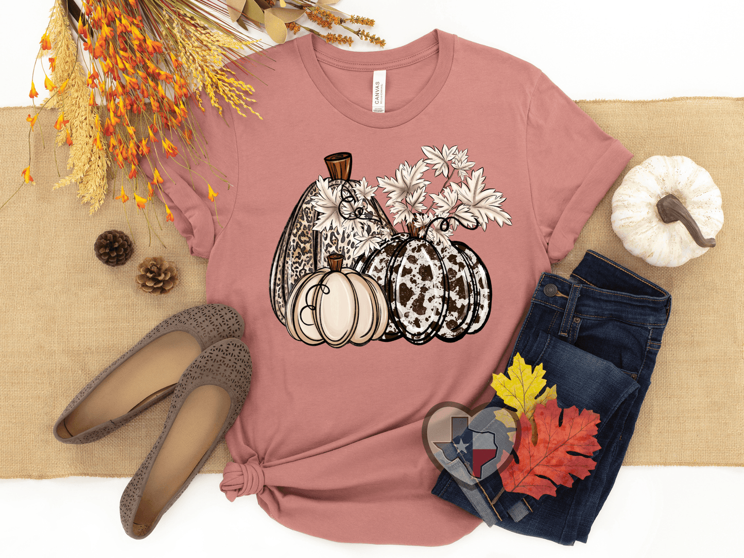 Cream Cow Pumpkins DTF