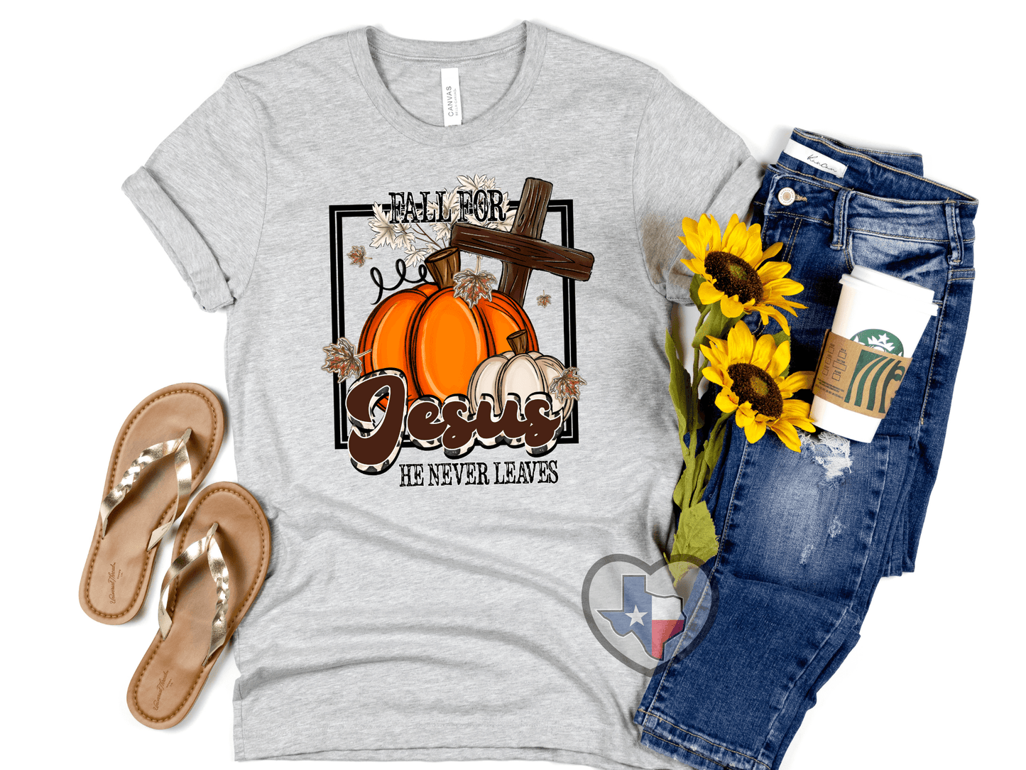 Fall For Jesus He Never Leaves DTF