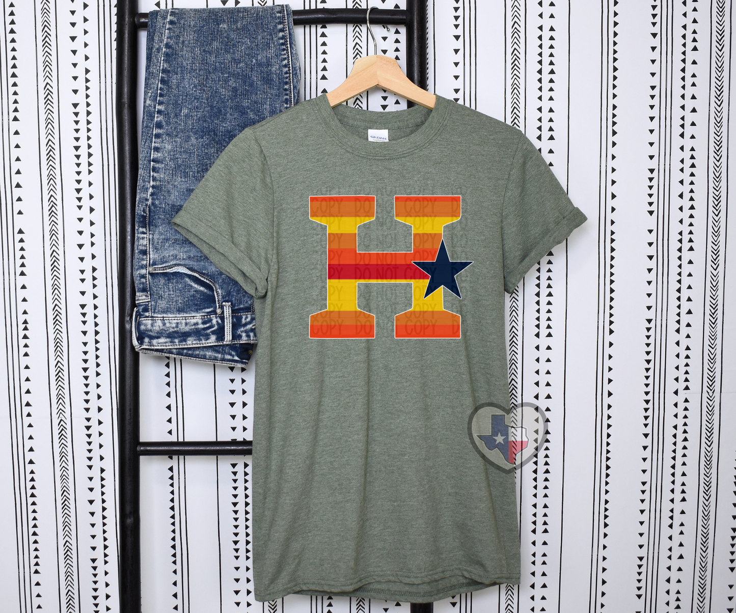 Striped H Houston DTF