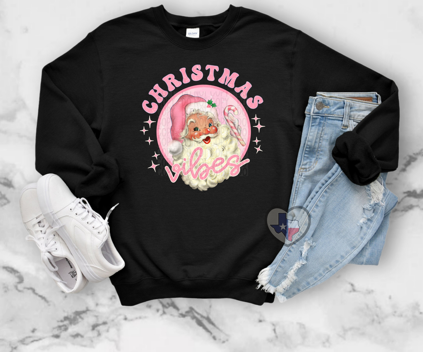 Christmas Vibes Pink DTF