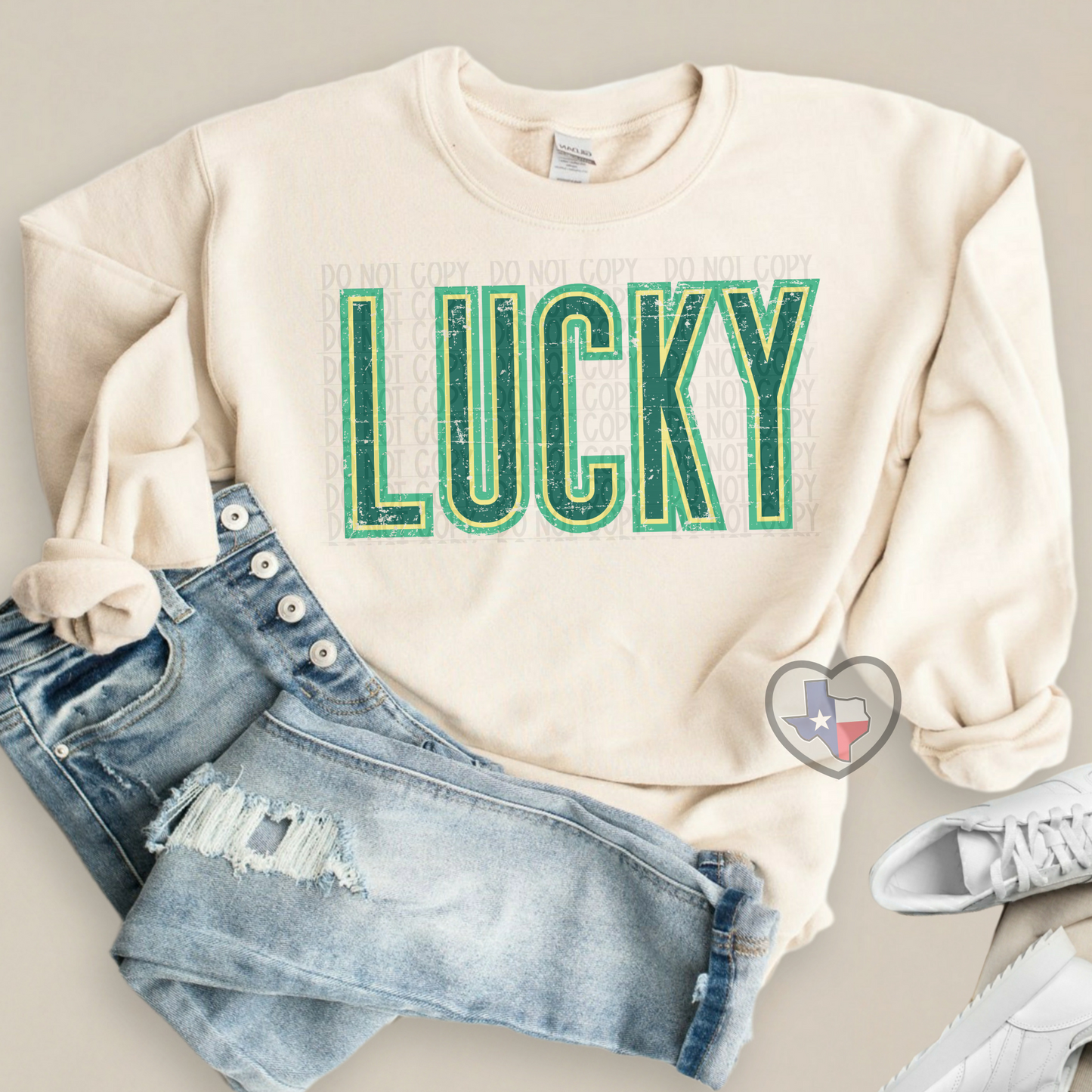 Lucky Distressed DTF