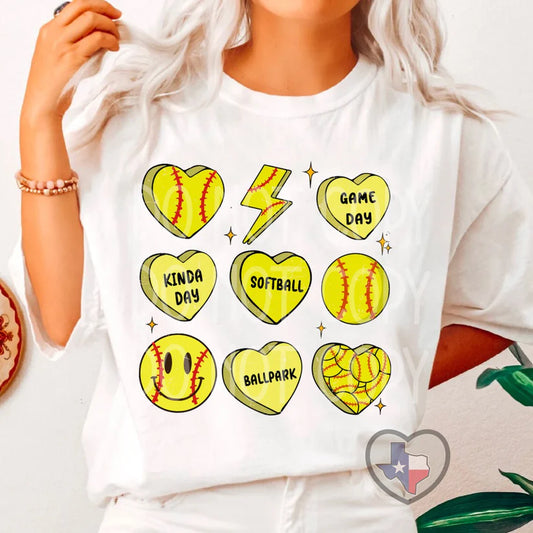 Softball Hearts DTF