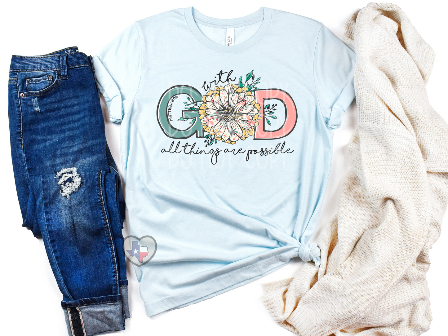 With God All Things Are Possible (Flower) DTF