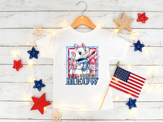 Red White Meow DTF