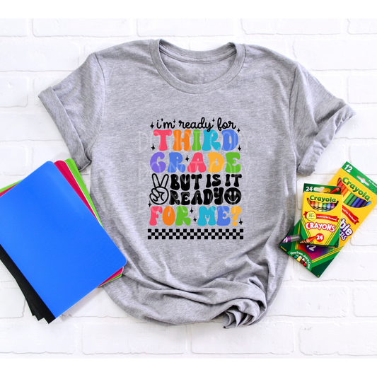 Ready for Third Grade BLACK DTF