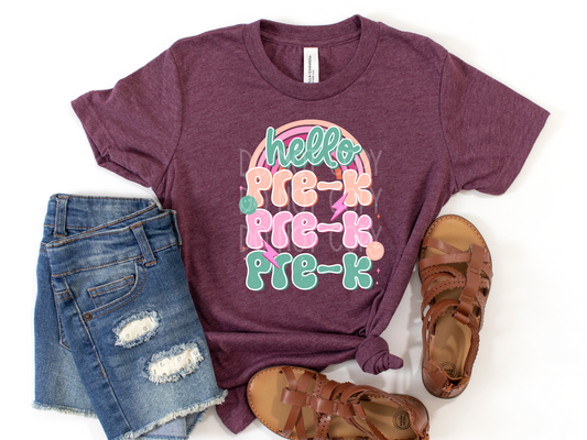 Hello Pre-K Rainbow DTF