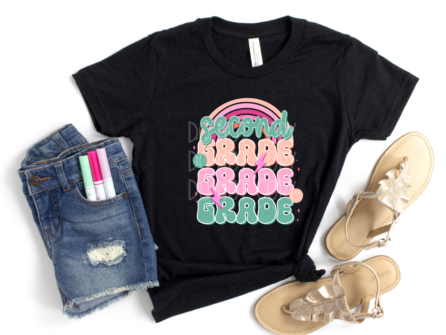 Second Grade Rainbow DTF