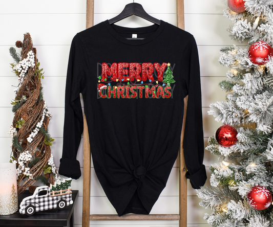 Merry Christmas Glitter DTF