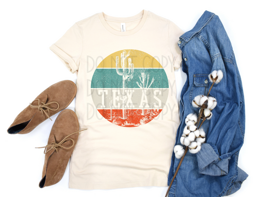 Retro Texas With Cactus DTF