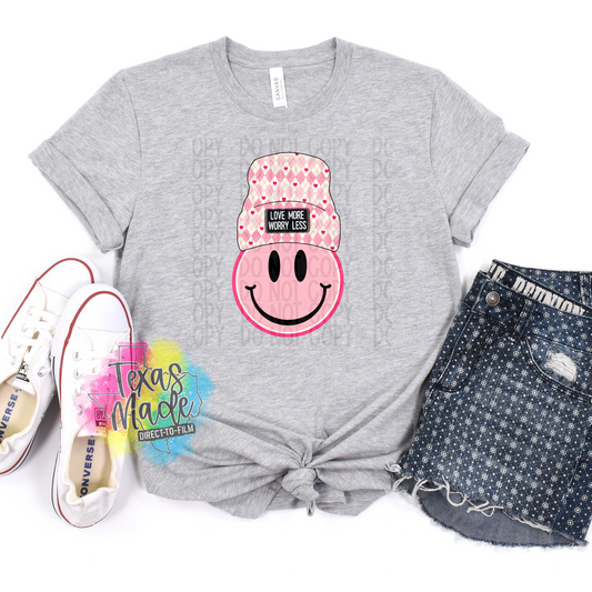 Love More Worry Less Smiley DTF