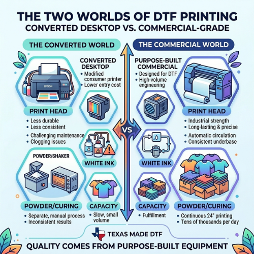 Commercial-Grade DTF Printers vs. Converted Printers: What's the Real Difference?