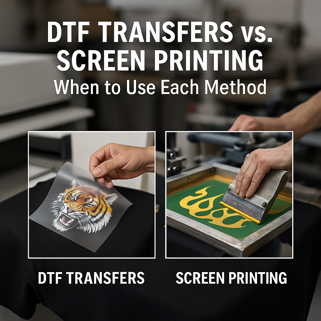 DTF Transfers vs. Screen Printing: When to Use Each Method