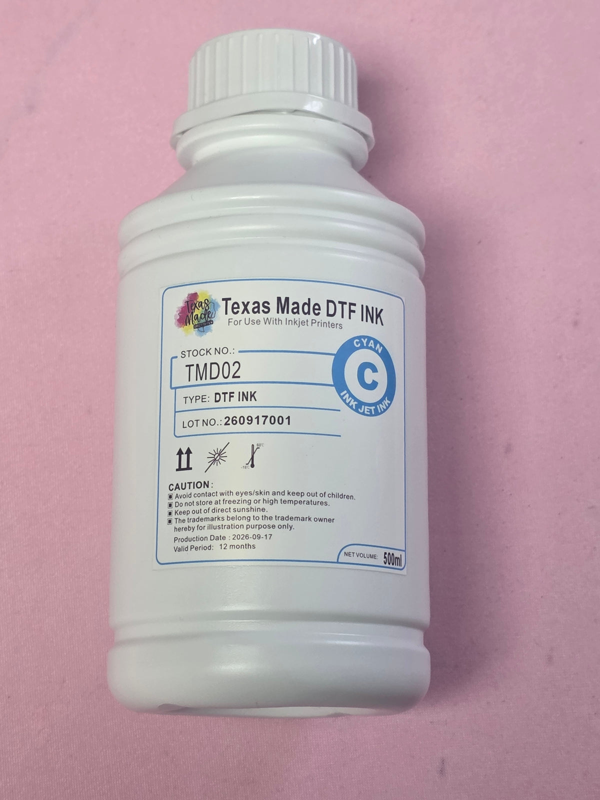 500 ML DTF Ink Set – CMYK + White | Anti-Starvation | Ships Fast