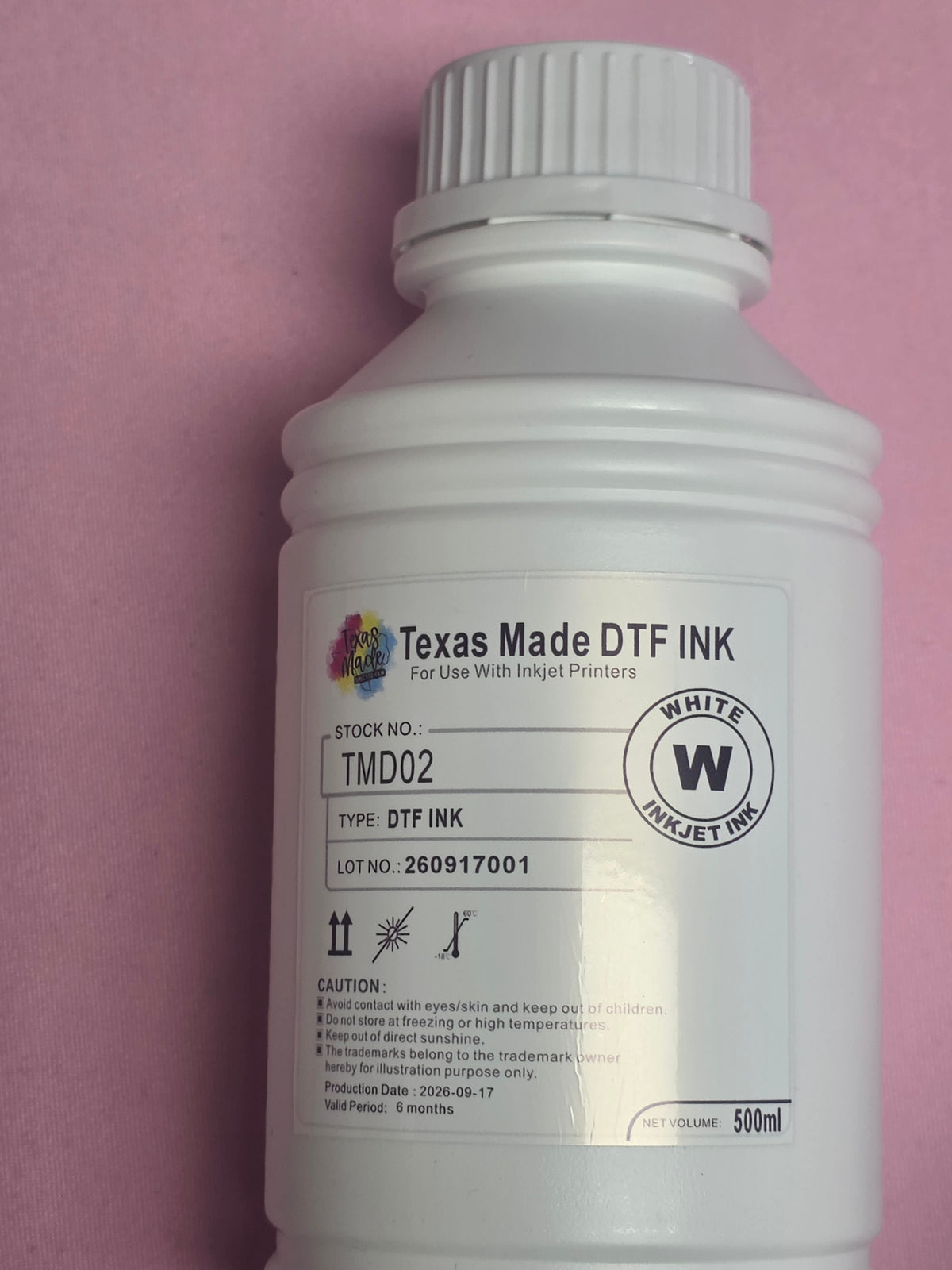 500 ML DTF Ink Set – CMYK + White | Anti-Starvation | Ships Fast