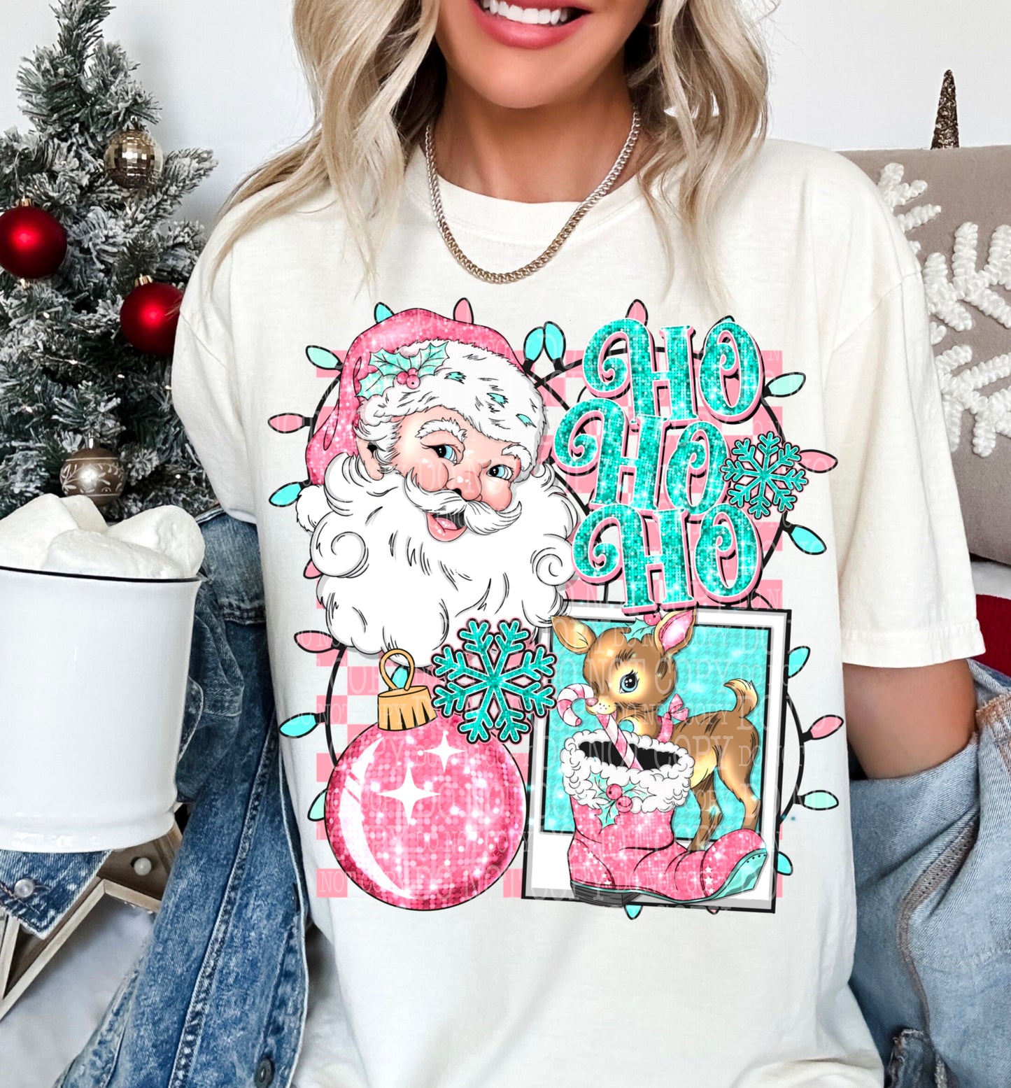 Ho Ho Ho/ Pink Santa DTF