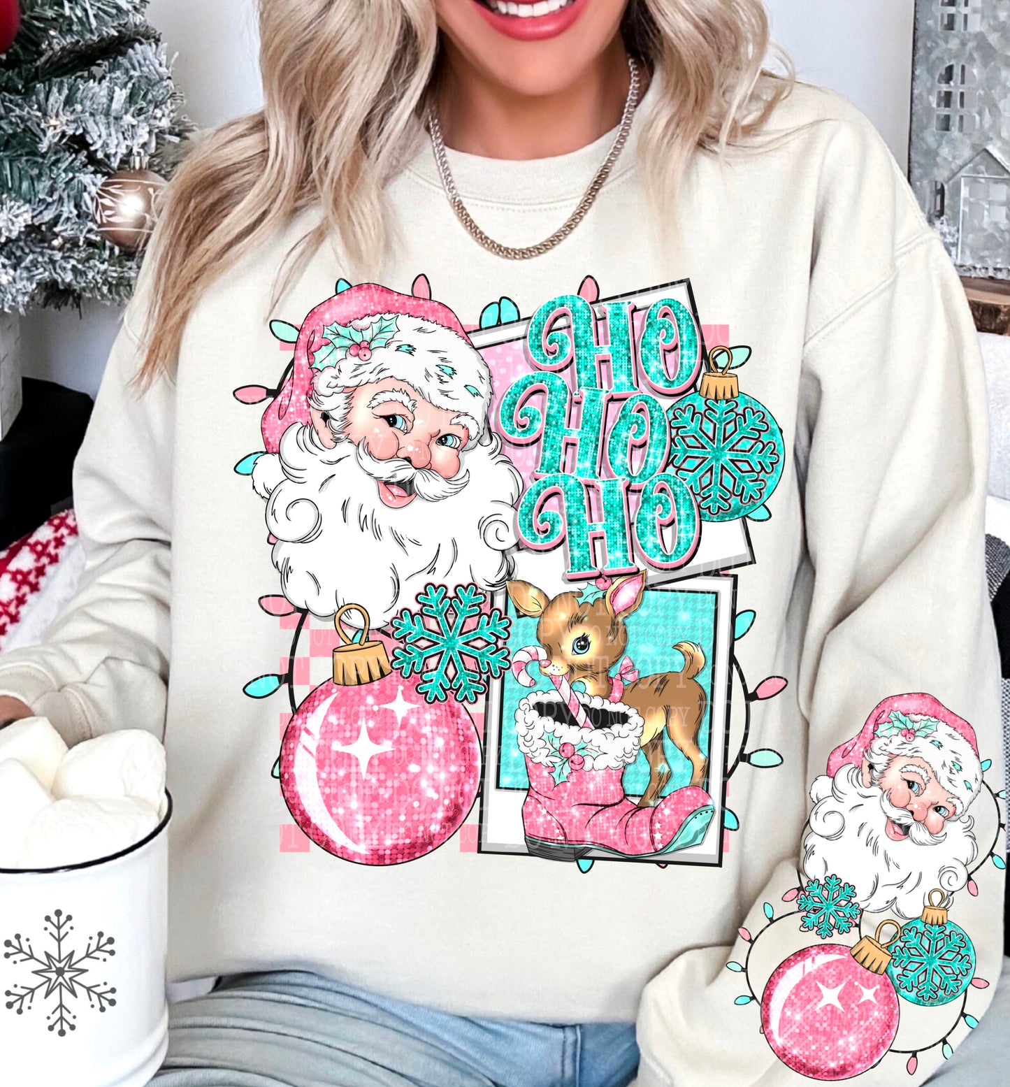 Ho Ho Ho/ Pink Santa DTF