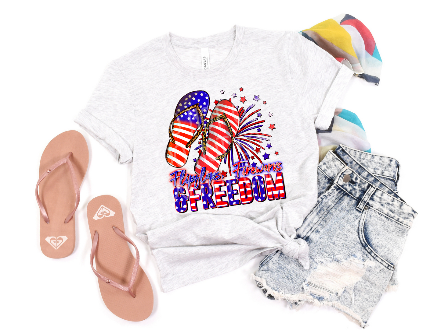 Flip Flops, Fireworks, Freedom DTF