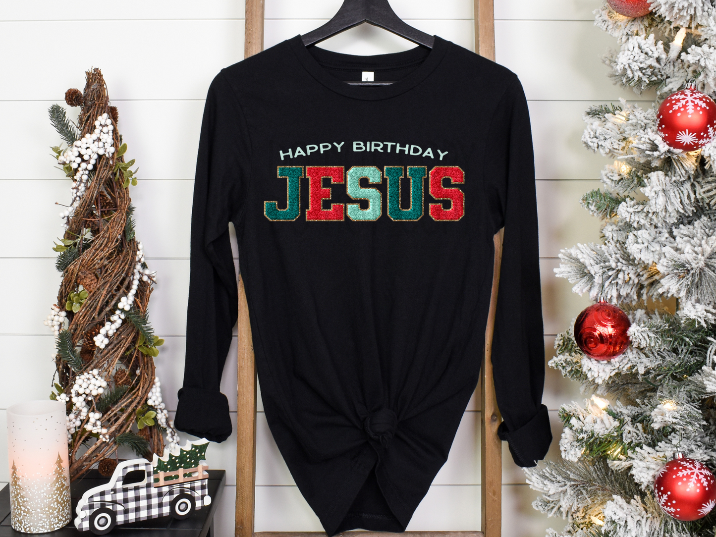 Happy Birthday Jesus (Faux Chenille) DTF