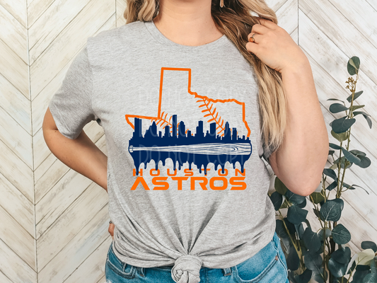 Astros Texas Shape Baseball DTF