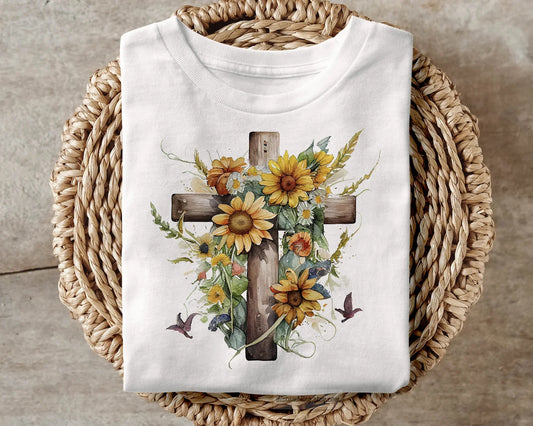 Sunflower Cross DTF