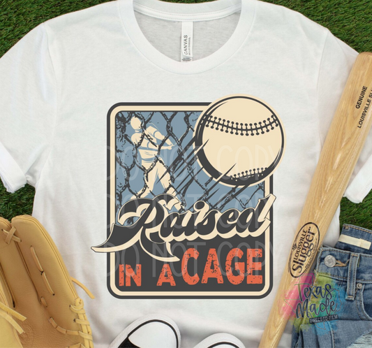 Raised In A Cage (Baseball) DTF
